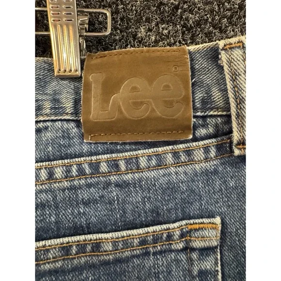 Lee Regular Fit Men's 38x32 Straight Leg Denim Blue Jeans 5 Pockets Fly Cotton - Picture 3 of 8